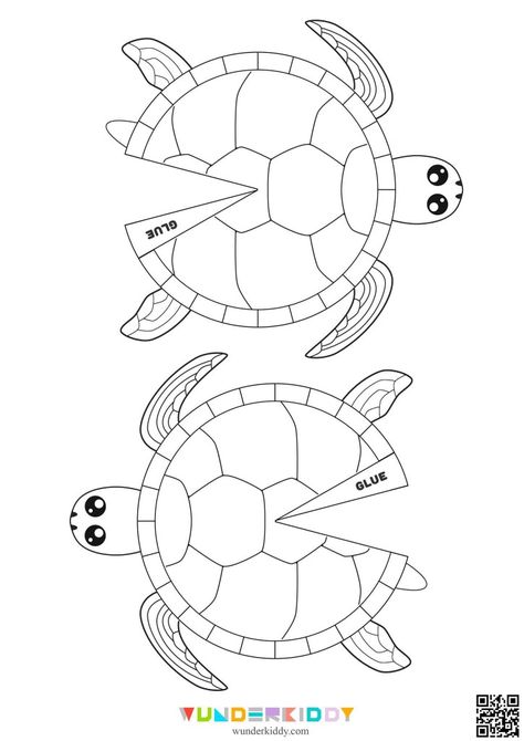 Turtle Crafts Preschool, Turtle Crafts For Kids, Turtle Template, Animale Marine, Turtle Craft, Caterpillar Craft, Preschool Art Projects, Printable Games For Kids, Turtle Crafts