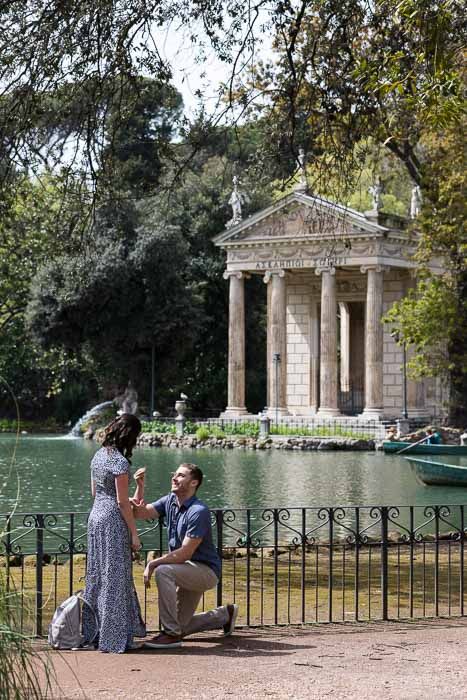 Romantic wedding #proposal on the lake shore of Villa Borghese park in Rome Italy. #isaidyes Image by the Andrea Matone photography studio: www.andreamatone.com Rome Proposal, Lake Proposal, Dream Proposal, 2 Daughters, Proposal Pictures, Villa Borghese, Proposal Photography, Acne Studio, Surprise Wedding