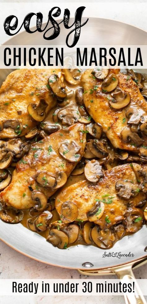 Easy Chicken Marsala, Chicken Marsala Recipe, Chicken Marsala Easy, Marsala Recipe, Marsala Chicken Recipes, Chicken Entrees, Chicken Marsala, Health Dinner Recipes, Sunday Roast