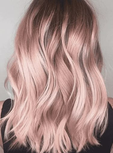 Rose Gold Hair Toner Blondes, Barely Pink Hair, Pink Hair Toner Blondes, Dark Blonde Hair With Rose Gold Highlights, Rose Gold Shag Hair, Rose Toner Hair, Blush Pink Hair With Dark Roots, Rose Gold Hair With Bangs, Hottest Hair Color Trends 2023