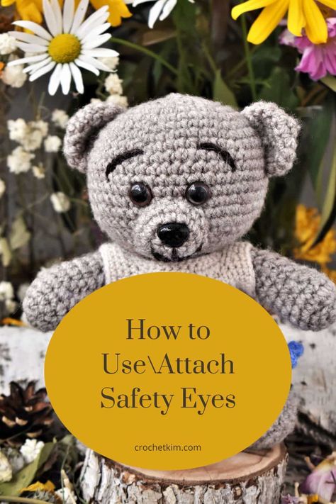 Adding character to your crocheted amigurumi can be as simple as adding a pair of safety eyes and a nose. In this article, we will break down how to place and apply the safety eyes and nose. How To Attach Safety Eyes, How To Use Safety Eyes, Beginner Amigurumi, Crochet School, Crocheted Amigurumi, Crochet Eyes, Crochet Tools, Amigurumi Tutorial, Crochet Tutorials