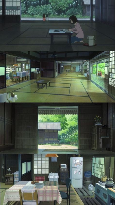 Japanese Clan House, Japan Countryside Houses, Japan Old House, Anime House Aesthetic, Japanese House Inside, Anime Japanese House, Japan Style House, Traditional Japanese House Anime, Studio Ghibli House