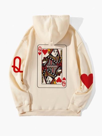 Playing Card Print, Fits Streetwear, Women Sweatshirts, Card Print, Lined Hoodie, Bodycon Dress Parties, Fashion Fits, Playing Card, Drawstring Hoodie