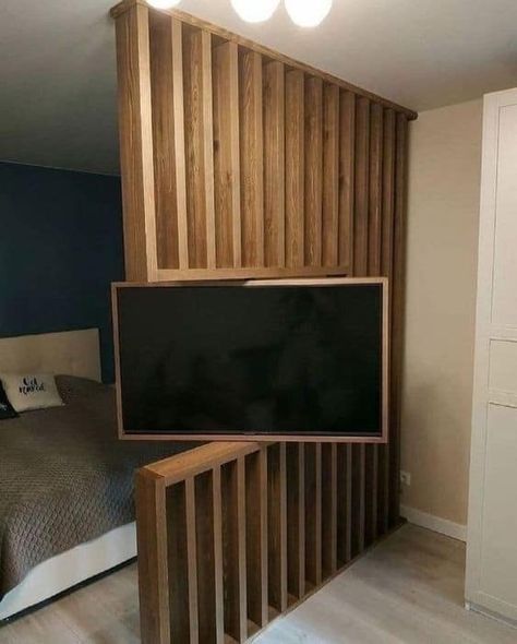 MadeArt Ochoa Tv Stand Room Divider, Tv Stand Decor Living Room, Interior Design Secrets, Diy Space Saving, Wall Partition Design, Apartment Walls, Wooden Sofa Set Designs, Global Decor, Studio Apartment Layout