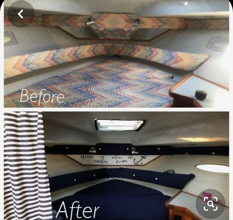 Cabin Cruiser Boat Ideas, Boat Cuddy Cabin Ideas, Boat Cabin Interior Ideas, Boat Interior Remodel, Boat Interior Ideas Cabins, Boat Decorating Ideas Interiors, Boat Makeover, Yacht Interior Decor, Diy Boat Seats