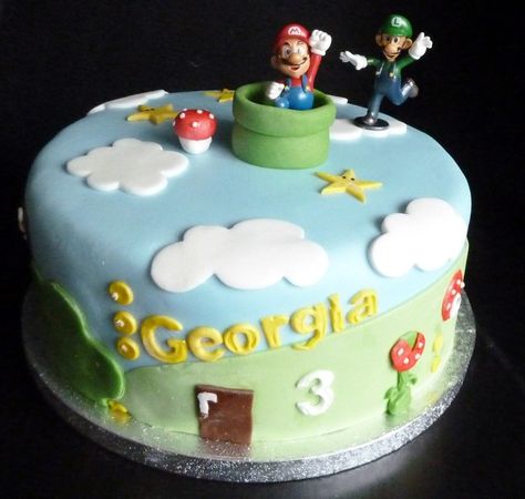 Mario Birthday Cake Super Mario Birthday Cake Wedding Birthday Cakes From Maureens Mario Marshmallow, Cake Super Mario, Super Mario Birthday Cake, Cake Mario, Camera Birthday, Cake Pinterest, Mario Birthday Cake, Mario Kart Wii, Super Mario Cake