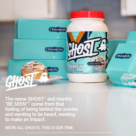 GHOST WHEY Protein Powder, Cinnabon - 2lb, 25g of Protein - Whey Protein Blend - ­Post Workout Fitness & Nutrition Shakes, Smoothies, Baking & Cooking - Soy & Gluten-Free Best Tasting Protein Powder, 20g Protein, Post Workout Shake, Workout Shakes, Whey Protein Concentrate, Vegan Protein Powder, Creatine Monohydrate, Nutrition Shakes, Whey Protein Powder