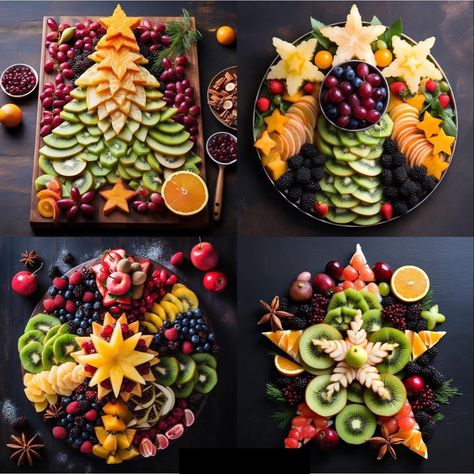 Fruit Boards, Make Ahead Christmas Appetizers, Fruit Christmas, Fruit Christmas Tree, Christmas Platter, Decorações Com Comidas, Christmas Recipes Appetizers, Charcuterie Inspiration, Christmas Fruit