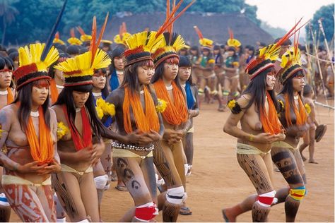 Le Tolo - indiennes Kuikuro Xingu Tribe, Yanomami Tribe, Rainforest Tribes, Norman Lindsay, Amazon Tribe, Brazil Women, Indigenous Tribes, Toy Art, Aesthetic People