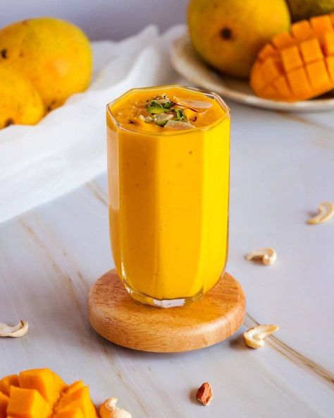 https://pin.it/6rJkm2q Vegan Mango Lassi 8 ingredients Vegetarian • Gluten free Produce • 1 Lime, Juice of • 2 cups Mango, frozen ripe • 1 Mango, fresh Condiments • 1 tbsp Maple syrup Baking & Spices • 1/2 tsp Vanilla extract Nuts & Seeds • 1/2 tsp Cumin seeds, ground Dairy • 1/2 cup Coconut yogurt, unsweetened plain • 1 cup Plant-based milk Mango Lassi Photography, Mango Shake Photography, Mango Juice Photography, Mango Photoshoot, Mango Aesthetic, Ice Ice Cream, Food Photography Cake, Mango Shake, Mango Smoothie Recipes