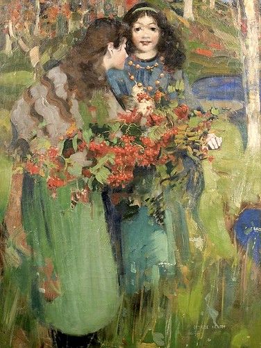 henry, george - Rowans | George Henry 1858-1943 Schotland | Flickr Realism Paintings, Scottish Colourists, Celtic Women, Figure Painter, Scottish Painting, George Henry, Picking Flowers, Glasgow School, Paintings Famous