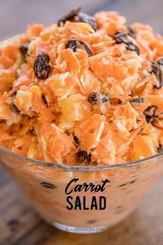 Carrot Salad Frito Corn Salad, Raisin Salad, Pasti Fit, Carrot Raisin Salad, Carrot Salad Recipes, Potluck Side Dishes, Green Salads, Pineapple Salad, Barbeque Recipes