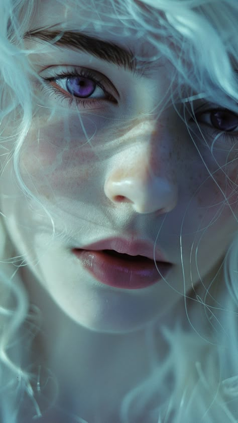 White Hair Fantasy Aesthetic, White Hair Purple Eyes Girl, White Eyes Aesthetic, Albino Character Design, Elf White Hair, White Hair Brown Eyes, Girls With White Hair, Valyrian Aesthetic, White Hair Aesthetic