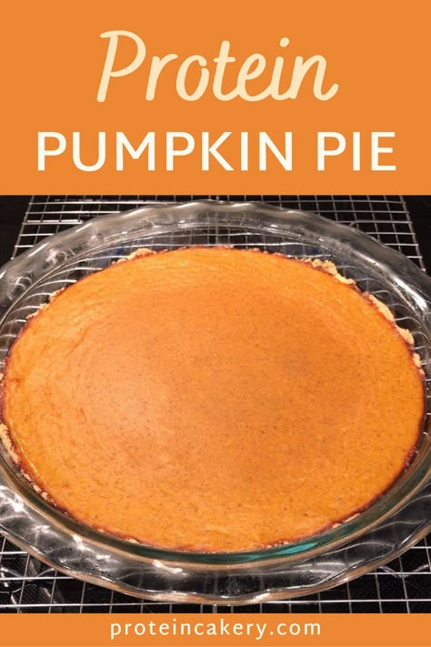 A few simple ingredient swaps make this high protein, low sugar, and gluten free Pumpkin Protein Pie holiday-worthy! Also great for an anytime protein powder dessert. High Protein Thanksgiving Dessert, Protein Fall Desserts, Protein Pie Recipe, High Protein Pumpkin Pie, Protein Pumpkin Pie Recipe, Macro Friendly Pumpkin Pie, High Protein Low Carb Dessert, Protein Pie, Protein Pumpkin Pie