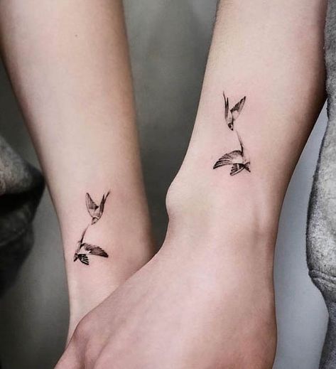 Lovebird Tattoo, Small Couple Tattoos, Horoscope Tattoos, Coffee Tattoos, Swallow Tattoo, Tasteful Tattoos, Cute Tiny Tattoos, Matching Tattoo, Wrist Tattoo