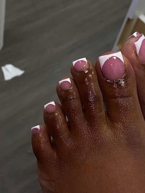 Toenail Inspiration, Nail And Toes Matching Ideas, French Toe Nails, Pink Toe Nails, Gel Toe Nails, Acrylic Toe Nails, Acrylic Toes, Pretty Toe Nails, Cute Toe Nails