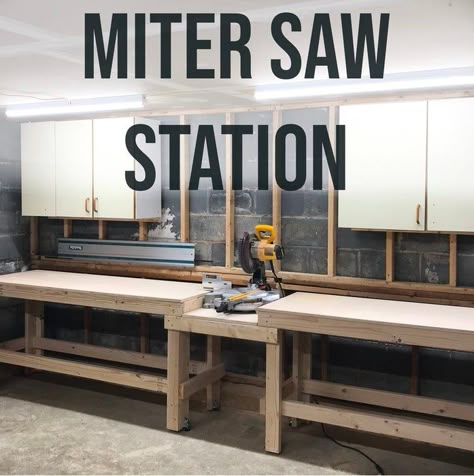 Miter Saw Station, Mitre Saw Station, Saw Station, Miter Saw Table, Garage Workbench, Mitre Saw, Saw Table, Workbench Plans Diy, Saw Stand