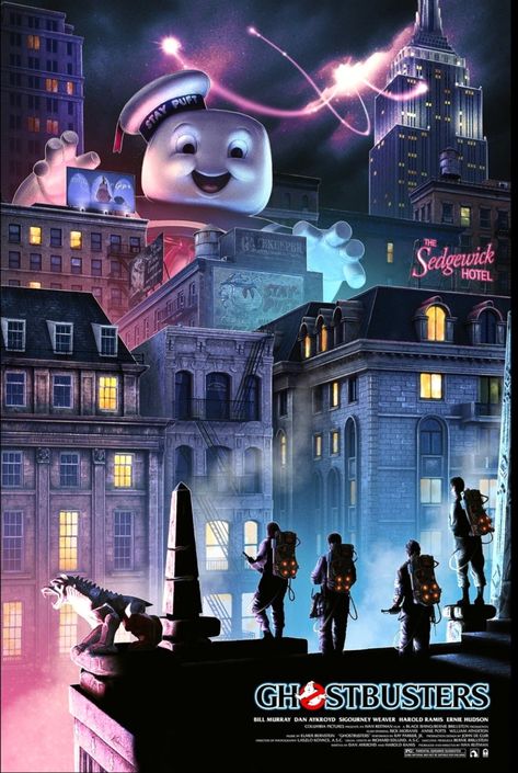 GHOSTBUSTERS (1984) poster design by Kevin M Wilson Ghostbusters Poster, Ghostbusters 1, Ghostbusters Ii, Ernie Hudson, Ghostbusters 1984, Movie Synopsis, Ghostbusters Movie, Nostalgia Art, Stay Puft