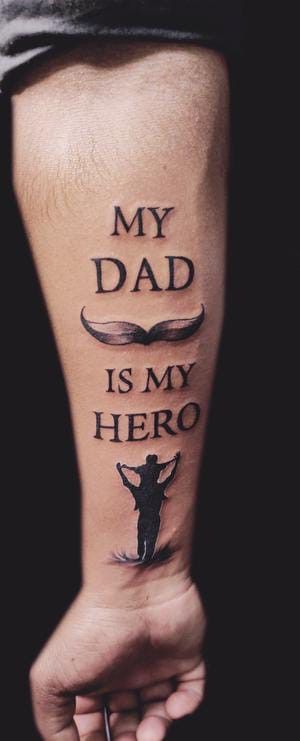 My Dad My Hero Tattoo, Hero Tattoo, Baby Tattoo, New Photos Hd, Dad Tattoos, Boy Tattoos, Roses Drawing, Dad Baby