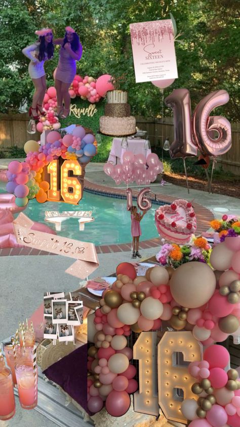 #sweet16 #party #aesthetic #vibes Sweet 16 Restaurant Party, Pool Party Sweet 16, Sweet 16 Pool Party Ideas, Sweet 16 Pool Party, Sweet 16 Pool Parties, Sweet 16 Party Themes, Birthday 16, Sweet Sixteen Birthday Party Ideas, Sixteenth Birthday