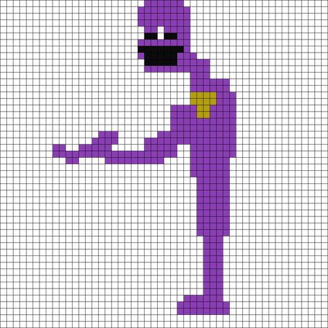 Purple Guy Perler Beads, Pixel William Afton, Fnaf Grid Art, Pixel Art Pattern Fnaf, Fnaf Pixel Art Grid Easy, Fnaf Beads Pattern, Purple Guy Pixel, Fnaf Perler Beads Pattern, Fnaf Pixel Art Grid