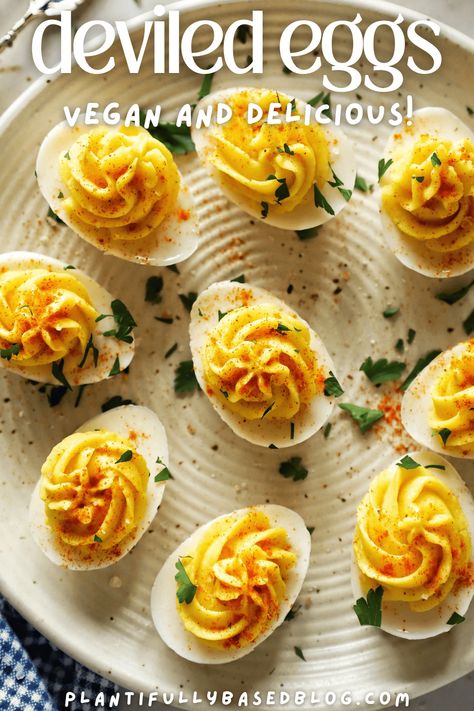 Vegan Deviled Eggs, Party Side Dishes, Soy Recipes, Fine Dining Recipes, Vegan Yogurt, Vegan Eggs, Healthy Gluten Free Recipes, Vegan Thanksgiving, Vegan Appetizers