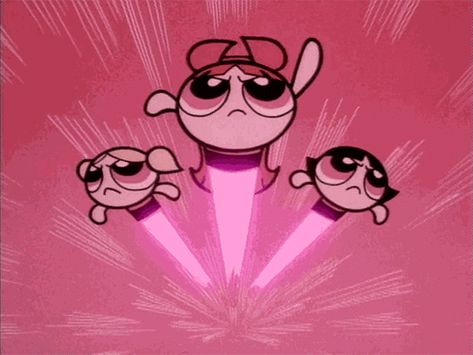 The Powerpuff Girls, The Powerpuff, Girls Cartoon, Powerpuff Girls, Pink And Purple, Pink Background, We Heart It, Gif, Lost