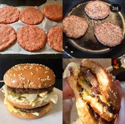 Big Mac Burger, Mac Burger, Mcdonald's Big Mac, Beef Burgers Patties, Beef Patties Recipes, Hamburger Recipes Patty, Meat Patties, Homemade Big Mac, Burger Recipes Beef