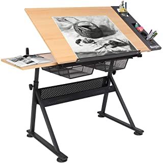 Craft Work Station, Drawing Table Desk, Wooden Drawing, Artist Desk, Drawing Desk, Art Studio Space, Art Supplies Storage, Art Studio Room, Drafting Table