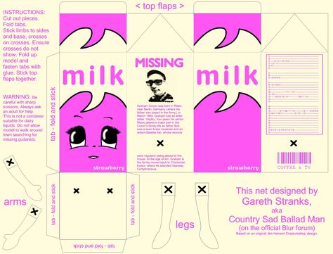 Milk Box, Pink Milk, Paper Toy, Art Drawings Sketches Pencil, Milk Carton, Tv Girls, Paper Toys, Folded Up, Girl Cartoon