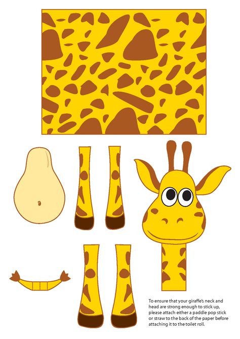 Giraffe Crafts Idea for Preschool - Preschool and Kindergarten Paper Animal Crafts, Giraffe Crafts, Giraffe Party, Paper Bag Puppets, Free Printable Art, Papercraft Templates, Toilet Paper Roll Crafts, Animal Crafts For Kids, Paper Roll Crafts