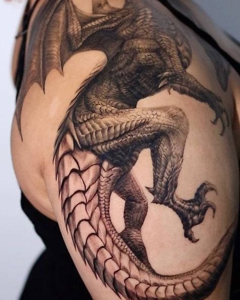 Midevil Dragon Tattoos, Realism Dragon Tattoo, Realistic Dragon Tattoo, Dragon Wings Tattoo, Fantasy Dragon Tattoo, Dragon Tattoo Realistic, Mutterschaft Tattoos, Dragon Thigh Tattoo, Reservation Form