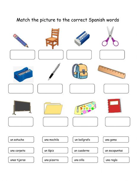 Classroom objects online exercise for 8 Classroom Objects Worksheet, Classroom Commands, Classroom Objects, Dictionary For Kids, Classroom Items, Teach English To Kids, Spanish Classroom Activities, Spanish Curriculum, Spanish Worksheets