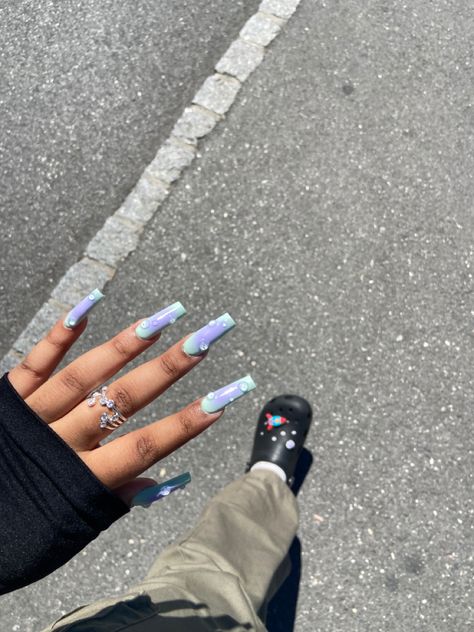 Nails With Water Drops, Waterdrop Nails, Water Drop Nails, Drop Nails, Aura Nails, Fire Nails, Cute Acrylic Nails, Water Drop, Water Drops