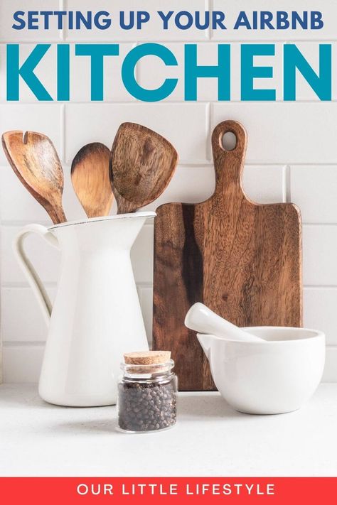 Airbnb Kitchen Essentials: A Complete Checklist For Hosts Airbnb Kitchen, Kitchen Essentials Checklist, Airbnb Hosting, Small Kitchenette, Hosting Tips, Built In Shelves Living Room, Organize Your Kitchen, Kitchen Drawer Organization, Airbnb Host