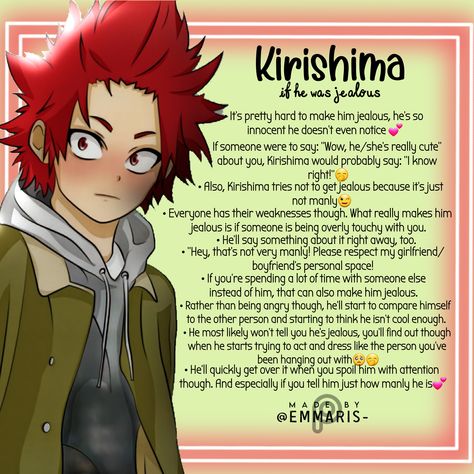 Kirishima Headcannons, Kirishima Imagine, Kiri Headcanons, Kirishima As A Boyfriend, Kirishima Headcanon, Kirishima X Y/n, Mha Boyfriend, Kirishima My Hero Academia, Stop Wasting Your Time