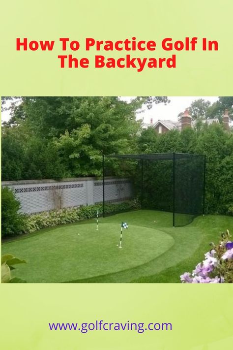 How To Practice Golf In The Backyard content will provide the golfers tips to improve their gameplay. Outdoor Golf Net, Golf Net Backyard, Golf Nets For Backyard Driving, Golf Greens Backyard, Backyard Golf Net, Golf Green Backyard Diy, Backyard Golf Green, Diy Golf Course, Golf Net Backyard Diy