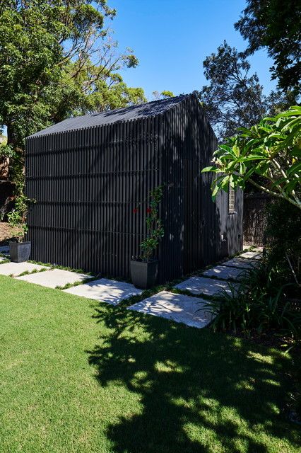 Designedly Drummoyne - Contemporary - Landscape - Sydney - by Impressions Landscape - Design | Houzz NZ Shed Ideas Inside, Contemporary Sheds, Posh Sheds, Garden Shed Ideas, Shed Ideas, Garden Tool Storage, Granny Flat, Garden Sheds, Contemporary Garden