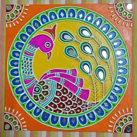 Wall Decor Plates, Lipan Art, Painted Mirror Art, Yellow Wall Decor, Ancient Indian Art, Lippan Art, Clay Wall Art, Yellow Wall, Art Decor Diy