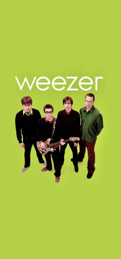 Weezer Phone Wallpaper, Weezer Wallpaper Iphone, Weezer Green, Album Wallpaper, Rivers Cuomo, Album Art Design, Cover Wallpaper, Buddy Holly, Weezer