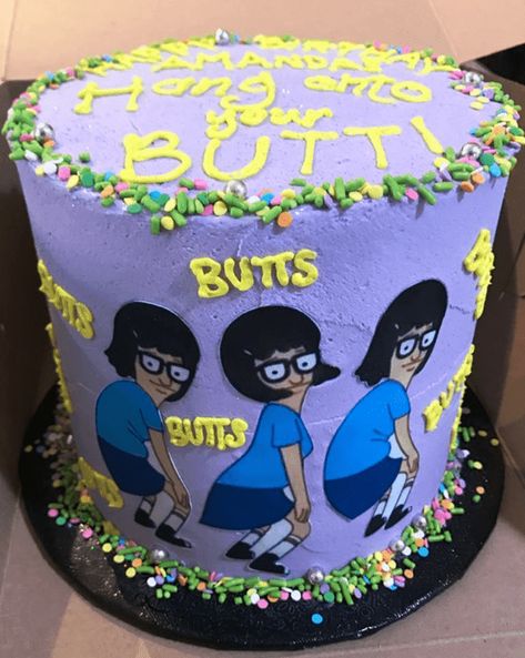 Bobs Burgers Birthday Party Ideas, Bobs Burger Birthday Party Ideas, Bobs Burgers Birthday Party, Bobs Burgers Cake, Bobs Burgers Party, Silly Birthday Cake, Bobs Burgers Birthday, 26th Birthday Cake, 26 Birthday Cake