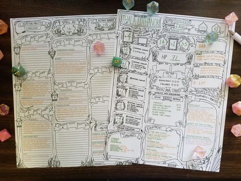 Elven character and spellcasting sheets for D&D 5E Digital | Etsy Custom Character Sheet, Wood Elves, Washi Tape Notebook, Dnd Character Sheet, Character Sheet Template, Elf Druid, Custom Character, Wood Elf, D Craft