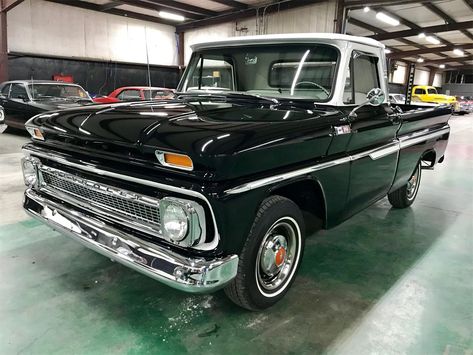 Chevy C10 For Sale, Factory Style Interior, 1965 Chevy C10, C10 For Sale, Sport Truck, Black Truck, Custom Pickup Trucks, C10 Trucks, Chevrolet C10