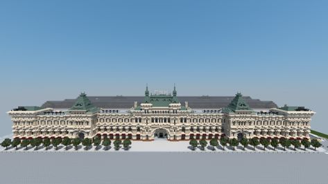 Minecraft Government Building, Downtown Minecraft, Moscow Red Square, Minecraft Building Guide, New Classical Architecture, Minecraft City Buildings, Tower City, City Ideas, European Palace