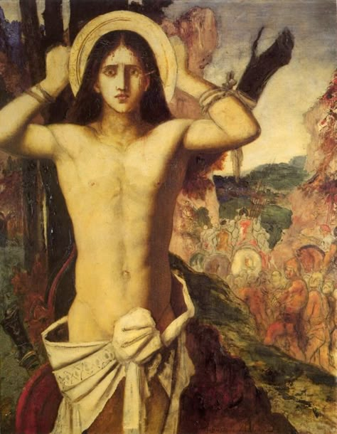 Musée Gustave Moreau, Persecution Of Christians, Gustave Moreau, Saint Sebastian, St Sebastian, Arte Alien, Religious Painting, Arte Inspo, Painting Reproductions