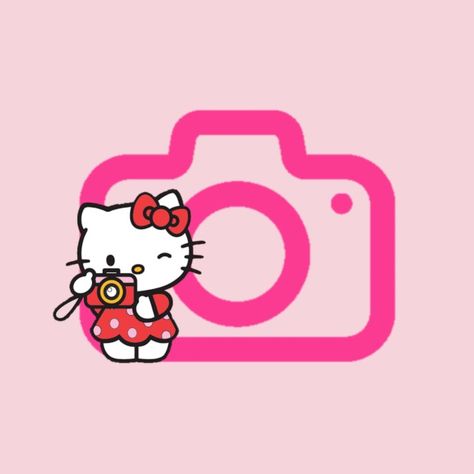 Hello Kitty Camera Icon, Hello Kitty Camera, Camera App Icon, Pink Hello Kitty Wallpaper Iphone, Cat App, Ipad Organizer, Pink Camera, Ipad Essentials, Iphone Theme