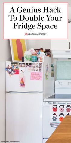 Small refrigerator? This genius hack found on Reddit will help you double the amount of space in your fridge. The best part? It involves a utensil many people already have at home. #refrigerator #refrigeratorideas #kitchenideas #kitchenhack #kitchenstorage #storagehacks #storagetips #smallkitchen #smallkitchenideas #organizingideas #kitchenorganization Storage On Top Of Refrigerator, Fridge Top Storage, Top Of Refrigerator Storage, Top Of Fridge Storage Ideas, Top Of Fridge Storage, Moody Maximalist Bedroom, House Space Saving Ideas, Top Of Refrigerator Decor, Small Refrigerator Organization