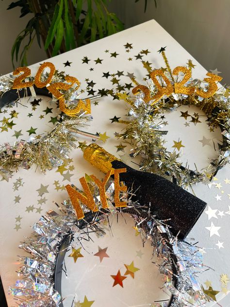 new year headbands Nye Headband, New Years Headband, Diy New Years Eve Hats, Diy Nye Headband, New Years Eve Headband, New Years Crafts, New Year’s Eve Hats Diy, New Year’s Eve Hats, New Year’s Eve Headband