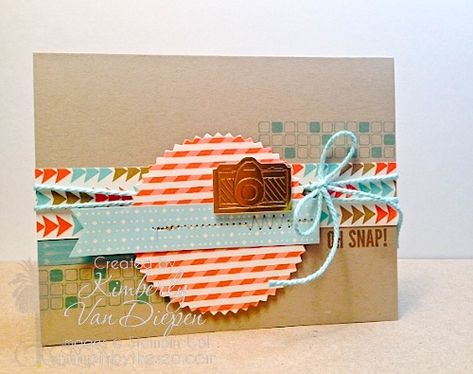 Stampin' Up! Peachy Keen, Hip Nots; One Little Word by Kimberly Van Diepen Film Theme, One Little Word, Inspiration Cards, Catalogue Inspiration, January 1st, Paper Stuff, Card Crafting, Workshop Ideas, Peachy Keen