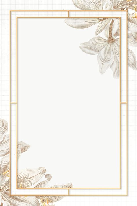 Vintage white lily flower frame design element | free image by rawpixel.com / manotang Image Frame Design, Frame Flower Design, Wedding Frame Design, Flower Frame Design, Marriage Frame, Gold Abstract Wallpaper, White And Gold Wedding, White Lily Flower, Frame Flower